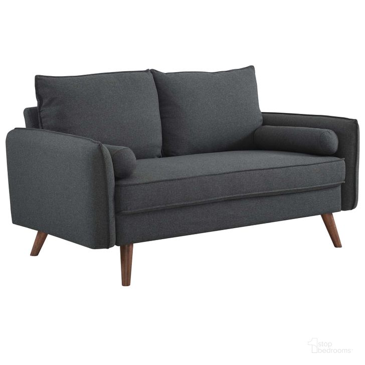 The appearance of Revive Gray Upholstered Fabric Loveseat designed by Modway in the modern / contemporary interior design. This gray piece of furniture  was selected by 1StopBedrooms from Revive Collection to add a touch of cosiness and style into your home. Sku: EEI-3091-GRY. Material: Wood. Product Type: Loveseat. Image1