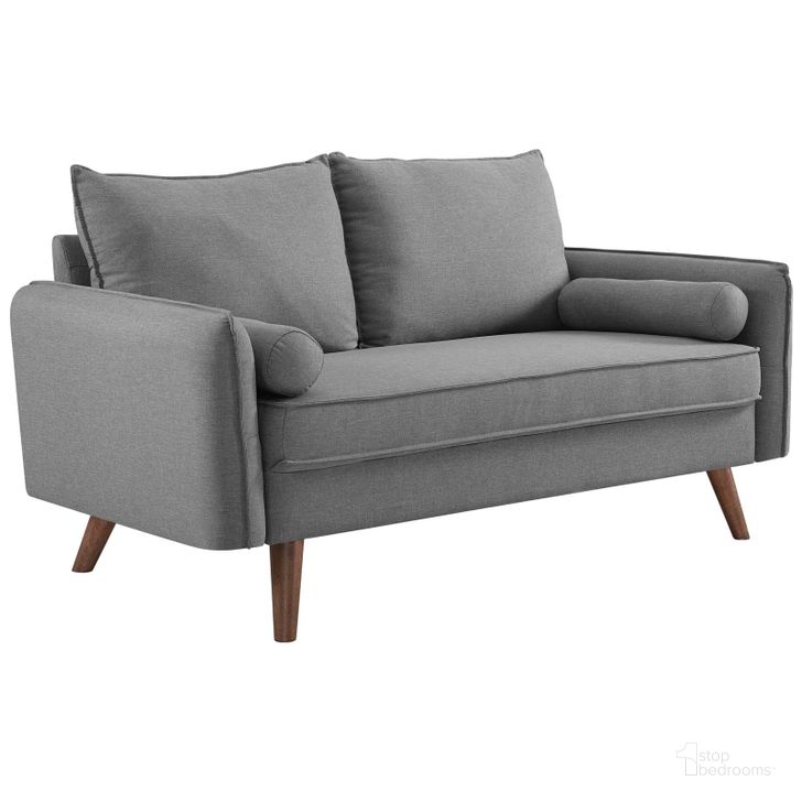 The appearance of Revive Light Gray Upholstered Fabric Loveseat designed by Modway in the modern / contemporary interior design. This light gray piece of furniture  was selected by 1StopBedrooms from Revive Collection to add a touch of cosiness and style into your home. Sku: EEI-3091-LGR. Material: Wood. Product Type: Loveseat. Image1