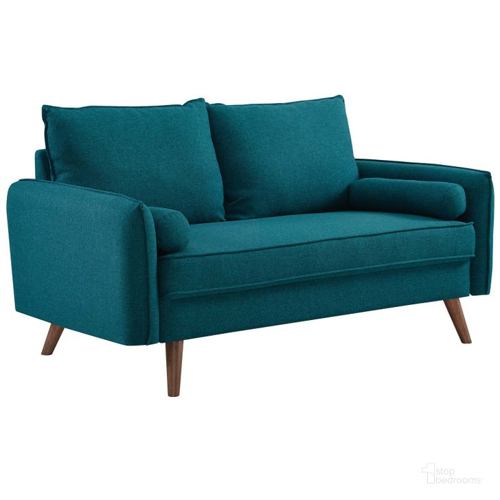 The appearance of Revive Teal Upholstered Fabric Loveseat EEI-3091-TEA designed by Modway in the modern / contemporary interior design. This teal piece of furniture  was selected by 1StopBedrooms from Revive Collection to add a touch of cosiness and style into your home. Sku: EEI-3091-TEA. Material: Wood. Product Type: Loveseat. Image1