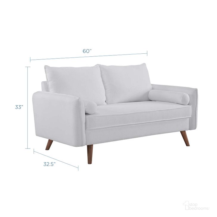 Revive White Upholstered Fabric Loveseat by Modway | 1StopBedrooms