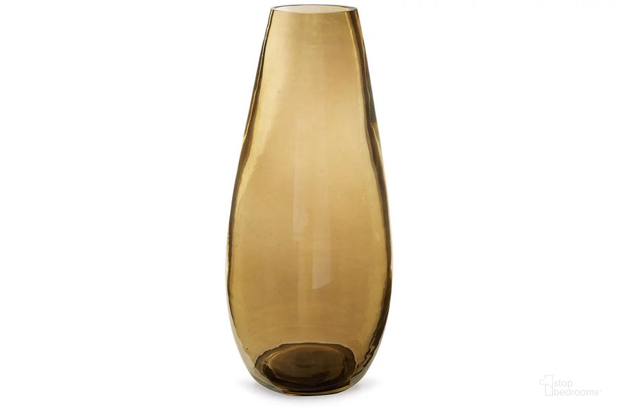 The appearance of Rhettman Vase In Amber designed by Signature Design by Ashley in the modern / contemporary interior design. This amber piece of furniture  was selected by 1StopBedrooms from Rhettman Collection to add a touch of cosiness and style into your home. Sku: A2900005. Material: Glass. Product Type: Vase. Image1