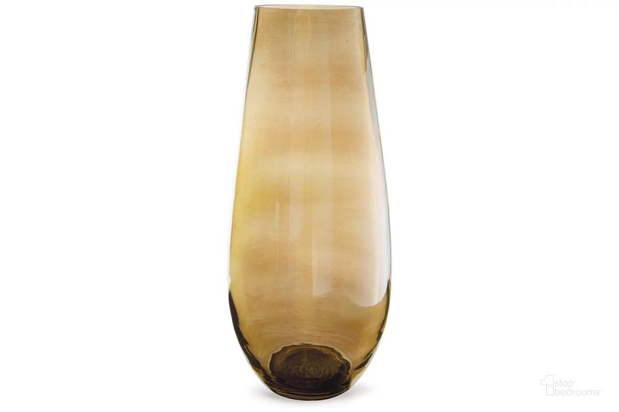 The appearance of Rhettman Vase In Amber designed by Signature Design by Ashley in the modern / contemporary interior design. This amber piece of furniture  was selected by 1StopBedrooms from Rhettman Collection to add a touch of cosiness and style into your home. Sku: A2900006. Material: Glass. Product Type: Vase. Image1