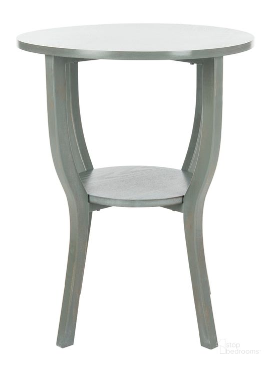 The appearance of Rhodes French Grey Round Pedestal Accent Table designed by Safavieh in the country / farmhouse interior design. This ash gray piece of furniture  was selected by 1StopBedrooms from Rhodes Collection to add a touch of cosiness and style into your home. Sku: AMH6617A. Material: Wood. Product Type: Accent Table. Image1