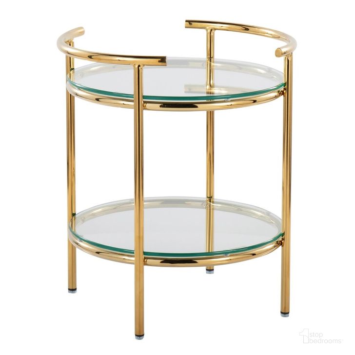 The appearance of Rhonda Side Table In Gold designed by Lumisource in the modern / contemporary interior design. This gold piece of furniture  was selected by 1StopBedrooms from Rhonda Collection to add a touch of cosiness and style into your home. Sku: TE-RHONDA AUGL. Material: Metal. Product Type: Side Table. Image1