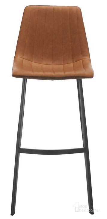 The appearance of Rhyatte Bar Stool in Cognac designed by Safavieh in the modern / contemporary interior design. This cognac piece of furniture  was selected by 1StopBedrooms from Rhyatte Collection to add a touch of cosiness and style into your home. Sku: BST3018A. Product Type: Barstool. Image1
