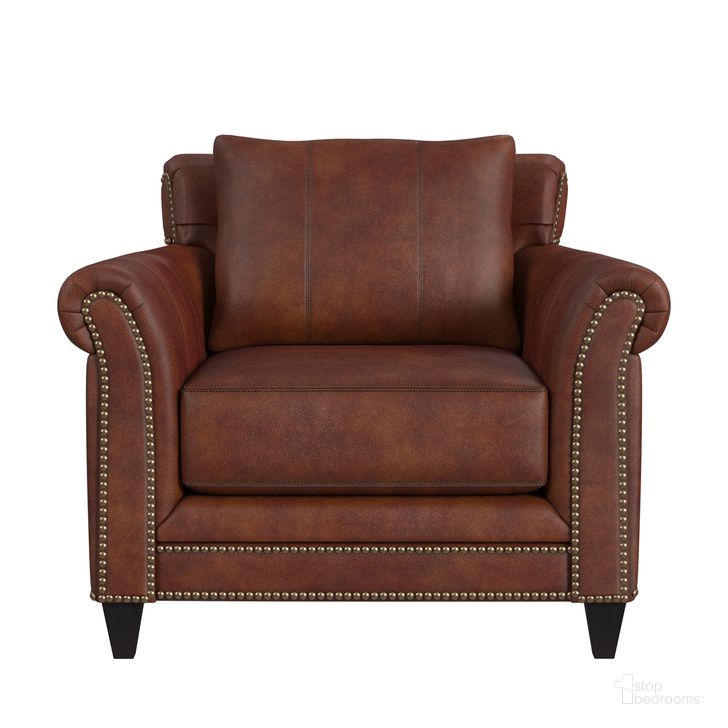 The appearance of Richardson Stationary Chair 8-Way Tie In Brown designed by Hooker in the traditional interior design. This brown piece of furniture  was selected by 1StopBedrooms from Richardson Collection to add a touch of cosiness and style into your home. Sku: BYX-866-25980015-87PLNBTur. Material: Leather. Product Type: Chair. Image1