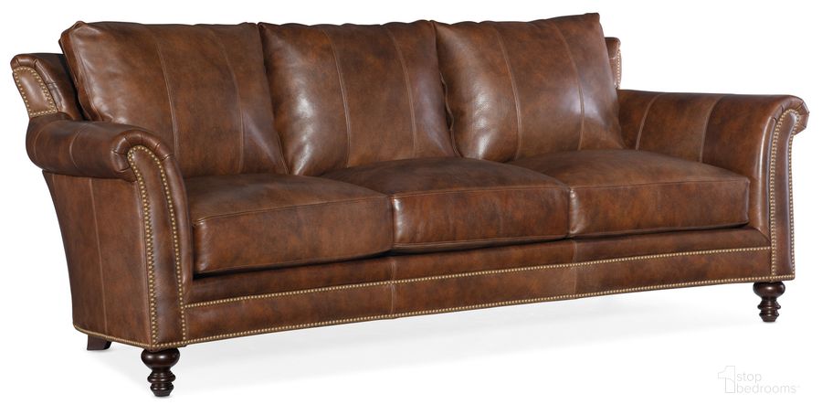 The appearance of Richardson Stationary Sofa 8-Way Tie In Brown designed by Hooker in the traditional interior design. This brown piece of furniture  was selected by 1StopBedrooms from Richardson Collection to add a touch of cosiness and style into your home. Sku: BYX-866-95980015-87PLNBTur. Material: Leather. Product Type: Sofa. Image1