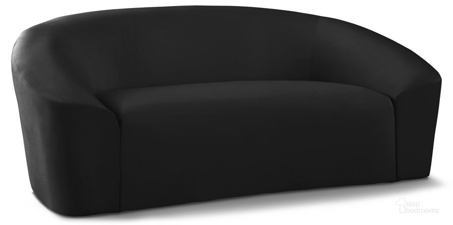 The appearance of Riley Velvet Loveseat In Black designed by Meridian in the modern / contemporary interior design. This black velvet piece of furniture  was selected by 1StopBedrooms from Riley Collection to add a touch of cosiness and style into your home. Sku: 610Black-L. Material: Wood. Product Type: Loveseat. Image1