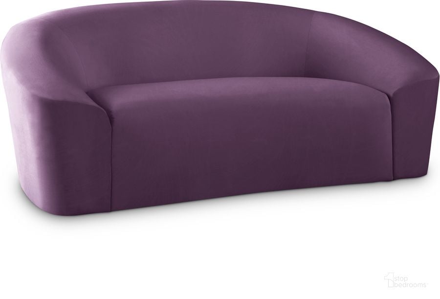 The appearance of Riley Velvet Loveseat In Purple designed by Meridian in the modern / contemporary interior design. This purple velvet piece of furniture  was selected by 1StopBedrooms from Riley Collection to add a touch of cosiness and style into your home. Sku: 610Purple-L. Material: Wood. Product Type: Loveseat. Image1