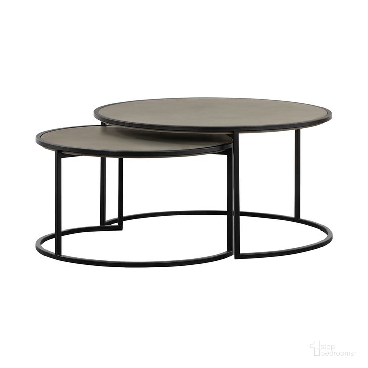 The appearance of Rina 2 Piece Nesting Coffee Table Set In Black designed by Armen Living in the modern / contemporary interior design. This black piece of furniture  was selected by 1StopBedrooms from Rina Collection to add a touch of cosiness and style into your home. Sku: LCRICOCCGR. Material: Metal. Product Type: Coffee Table Set. Image1