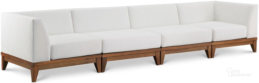 The appearance of Rio Waterproof Fabric Outdoor Patio Modular Sofa In Off White designed by Meridian in the modern / contemporary interior design. This off white piece of furniture  was selected by 1StopBedrooms from Rio Collection to add a touch of cosiness and style into your home. Sku: 389White-S131-1;389White-S131-2;389White-S131-3;389White-S131-4. Material: Wood. Product Type: Outdoor Sofa. Image1