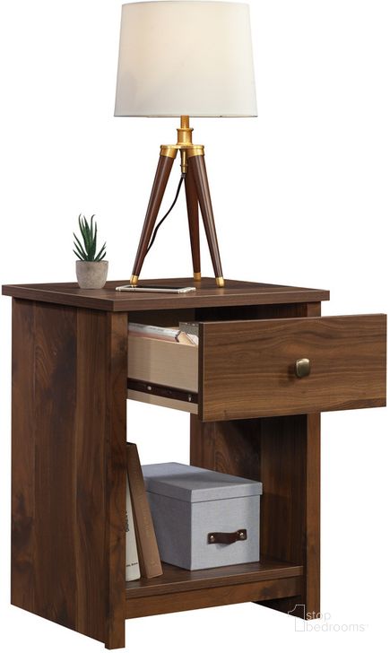 The appearance of River Ranch Night Stand In Grand Walnut designed by Sauder in the transitional interior design. This grand walnut piece of furniture  was selected by 1StopBedrooms from River Ranch Collection to add a touch of cosiness and style into your home. Sku: 430046. Product Type: Nightstand. Material: Engineered Wood. Image1