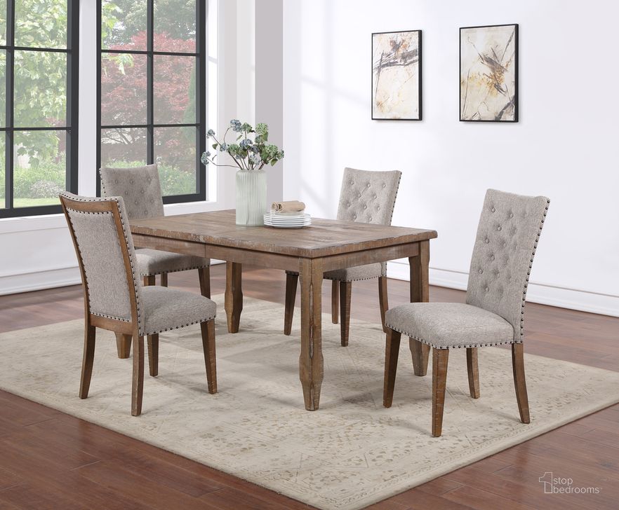 The appearance of Riverdale 5Pc Dining Set In Brown designed by Steve Silver in the rustic / southwestern interior design. This brown piece of furniture  was selected by 1StopBedrooms from Riverdale Collection to add a touch of cosiness and style into your home. Sku: RV700T;RV700S;RV700S. Product Type: Dining Room Set. Material: Rubberwood. Image1