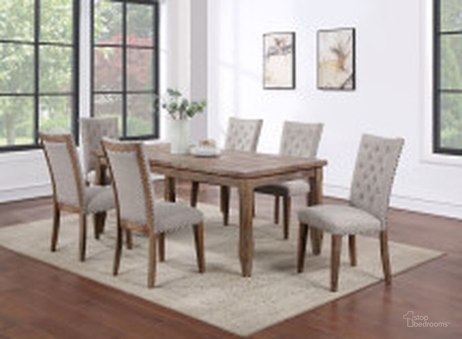 The appearance of Riverdale 7Pc Dining Set In Brown designed by Steve Silver in the rustic / southwestern interior design. This brown piece of furniture  was selected by 1StopBedrooms from Riverdale Collection to add a touch of cosiness and style into your home. Sku: RV700T;RV700S;RV700S;RV700S. Product Type: Dining Room Set. Material: Rubberwood. Image1