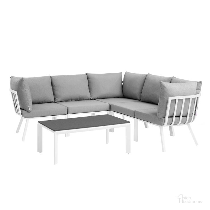 The appearance of Riverside 6 Piece Outdoor Patio Aluminum Set EEI-3788-WHI-GRY designed by Modway in the modern / contemporary interior design. This white and gray piece of furniture  was selected by 1StopBedrooms from Riverside Collection to add a touch of cosiness and style into your home. Sku: EEI-3788-WHI-GRY. Product Type: Outdoor Conversation Set. Material: Foam. Image1