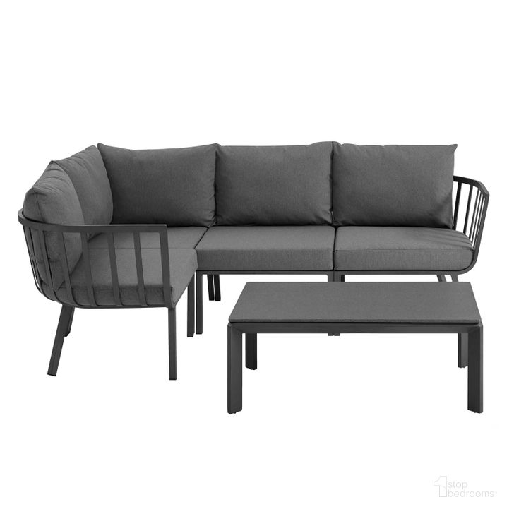The appearance of Riverside Gray Charcoal 5 Piece Outdoor Patio Aluminum Set EEI-3793-SLA-CHA designed by Modway in the modern / contemporary interior design. This gray charcoal piece of furniture  was selected by 1StopBedrooms from Riverside Collection to add a touch of cosiness and style into your home. Sku: EEI-3793-SLA-CHA. Product Type: Outdoor Lounge Chair. Material: Foam. Image1