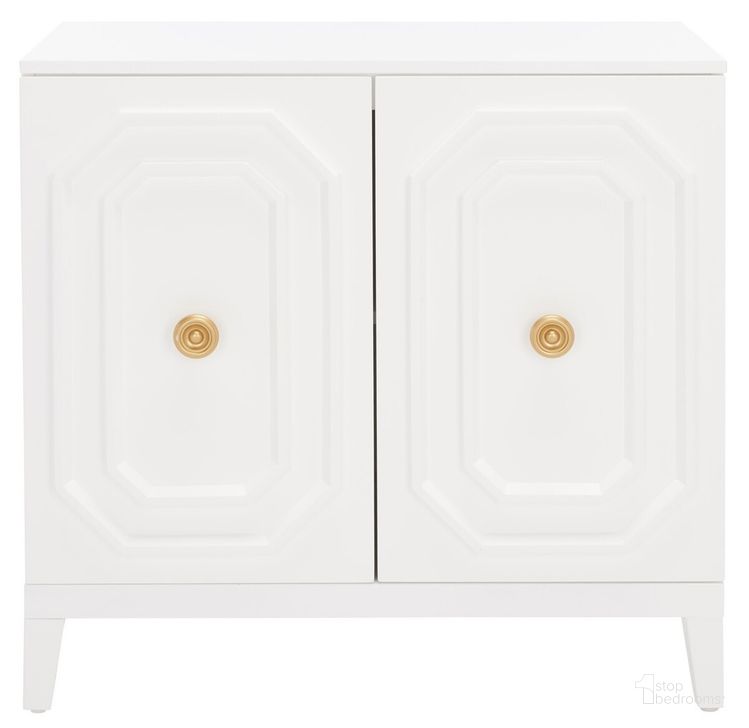 The appearance of Riya 2 Door Cabinet in White designed by Safavieh in the modern / contemporary interior design. This white piece of furniture  was selected by 1StopBedrooms from Riya Collection to add a touch of cosiness and style into your home. Sku: CHS5003A. Material: Wood. Product Type: Cabinet. Image1