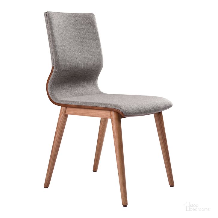 The appearance of Robin Mid-Century Dining Chair Set of 2 In Walnut Finish and Gray Fabric designed by Armen Living in the transitional interior design. This gray piece of furniture  was selected by 1StopBedrooms from Robin Collection to add a touch of cosiness and style into your home. Sku: LCRBSIGR. Material: Fabric. Product Type: Dining Chair. Image1