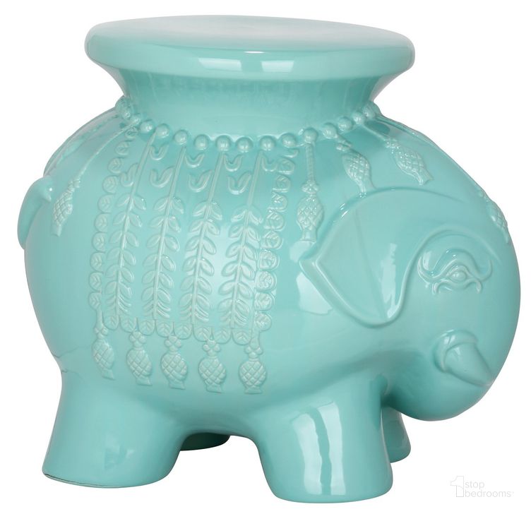 The appearance of Robins Egg Blue Ceramic Elephant Stool designed by Safavieh in the modern / contemporary interior design. This blue piece of furniture  was selected by 1StopBedrooms from Robins Collection to add a touch of cosiness and style into your home. Sku: ACS4501C. Product Type: Stool. Image1
