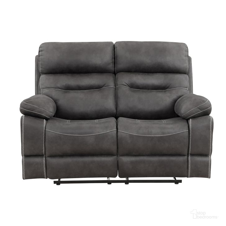 The appearance of Rodger Manual Reclining Loveseat In Midnight Gray designed by Steve Silver in the transitional interior design. This gray piece of furniture  was selected by 1StopBedrooms from Rudger Collection to add a touch of cosiness and style into your home. Sku: RUD800LG. Product Type: Reclining Loveseat. Material: Plywood. Image1
