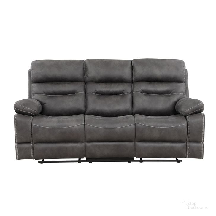 The appearance of Rodger Manual Reclining Sofa In Midnight Gray designed by Steve Silver in the transitional interior design. This gray piece of furniture  was selected by 1StopBedrooms from Rudger Collection to add a touch of cosiness and style into your home. Sku: RUD800SG. Product Type: Reclining Sofa. Material: Plywood. Image1