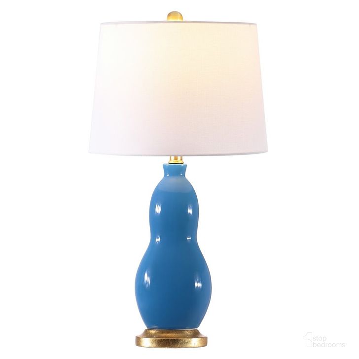 The appearance of Rogan Table Lamp Set of 2 in Blue designed by Safavieh in the modern / contemporary interior design. This blue piece of furniture  was selected by 1StopBedrooms from Rogan Collection to add a touch of cosiness and style into your home. Sku: TBL4439A-SET2. Product Type: Table Lamp. Image1
