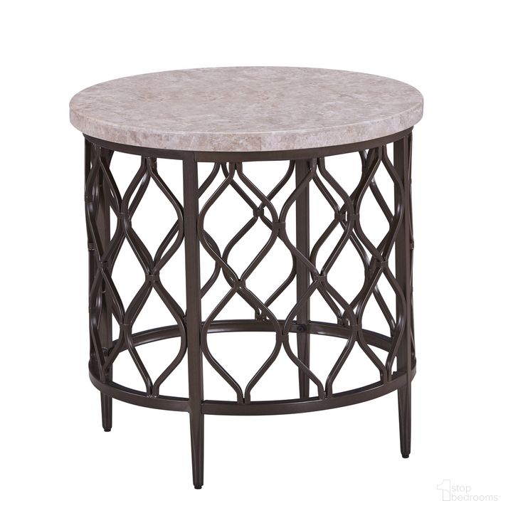The appearance of Roland End Table designed by Steve Silver in the transitional interior design. This bronze piece of furniture  was selected by 1StopBedrooms from Roland Collection to add a touch of cosiness and style into your home. Sku: RL100ET;RL100EB. Material: Marble. Product Type: End Table. Image1