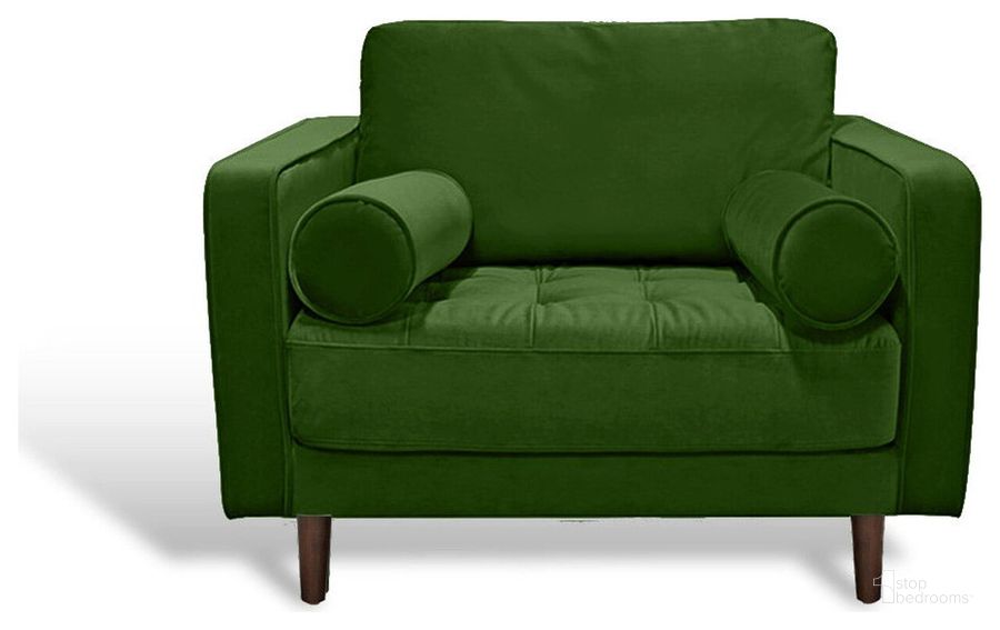 The appearance of Roma Velvet Chair In Green designed by Primitive Collections in the traditional interior design. This green piece of furniture  was selected by 1StopBedrooms from  to add a touch of cosiness and style into your home. Sku: PCWM02220CHGRN10. Material: Fabric. Product Type: Sofa Chair.