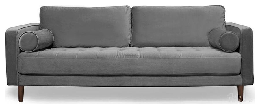 The appearance of Roma Velvet Fabric Sofa In Gray designed by Primitive Collections in the traditional interior design. This gray piece of furniture  was selected by 1StopBedrooms from  to add a touch of cosiness and style into your home. Sku: PCWM02220SOGRAY10. Material: Fabric. Product Type: Sofa.