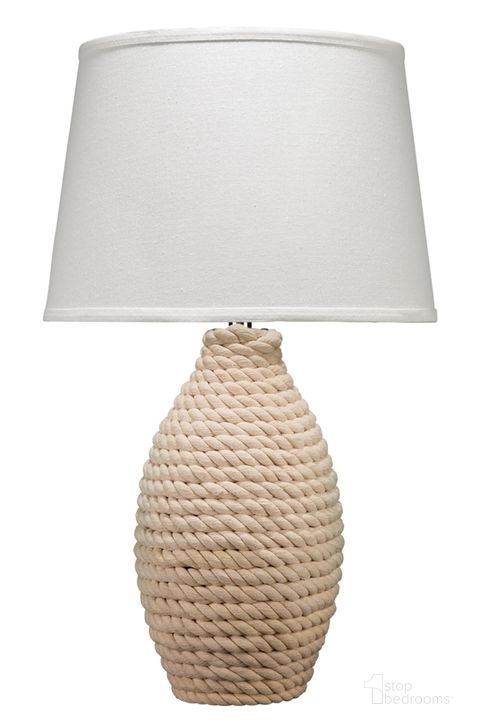The appearance of Rope Table Lamp designed by Jamie Young Company in the coastal interior design. This white piece of furniture  was selected by 1StopBedrooms from BL616 Collection to add a touch of cosiness and style into your home. Sku: BL616-TL39. Product Type: Table Lamp. Material: Jute. Image1