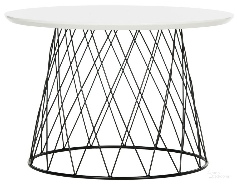The appearance of Roper White and Black Retro Mid Century Lacquer End Table designed by Safavieh in the modern / contemporary interior design. This white and black piece of furniture  was selected by 1StopBedrooms from Roper Collection to add a touch of cosiness and style into your home. Sku: FOX4245C. Product Type: Accent Table. Material: Iron. Image1