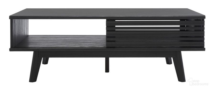 The appearance of Rori 1 Shelf Coffee Table in Black designed by Safavieh in the modern / contemporary interior design. This black piece of furniture  was selected by 1StopBedrooms from Rori Collection to add a touch of cosiness and style into your home. Sku: COF9600B. Material: Wood. Product Type: Coffee Table. Image1