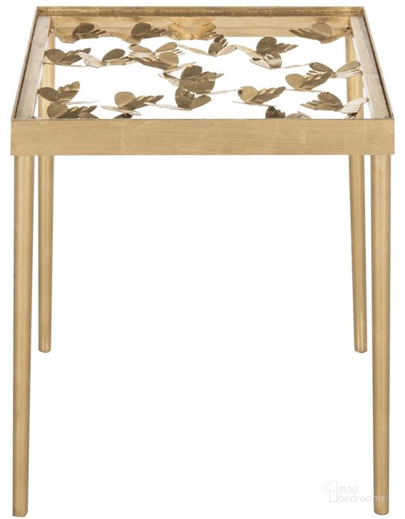 The appearance of Rosalia Antique Gold Butterfly Side Table designed by Safavieh in the modern / contemporary interior design. This gold piece of furniture  was selected by 1StopBedrooms from Rosalia Collection to add a touch of cosiness and style into your home. Sku: FOX2594A. Product Type: Accent Table. Material: Iron. Image1
