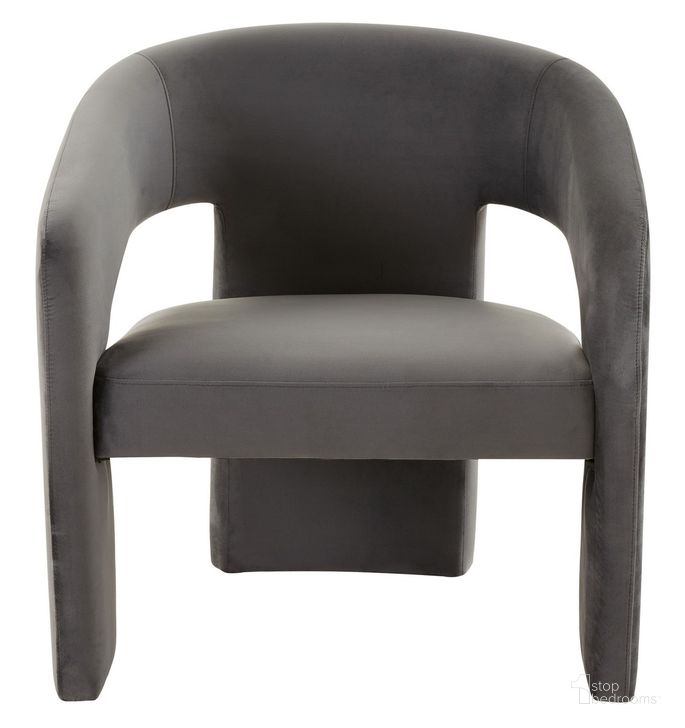The appearance of Roseanna Modern Accent Chair In Dark Grey designed by Safavieh Couture in the modern / contemporary interior design. This dark grey piece of furniture  was selected by 1StopBedrooms from Roseanna Collection to add a touch of cosiness and style into your home. Sku: SFV4780C. Material: Wood. Product Type: Accent Chair. Image1