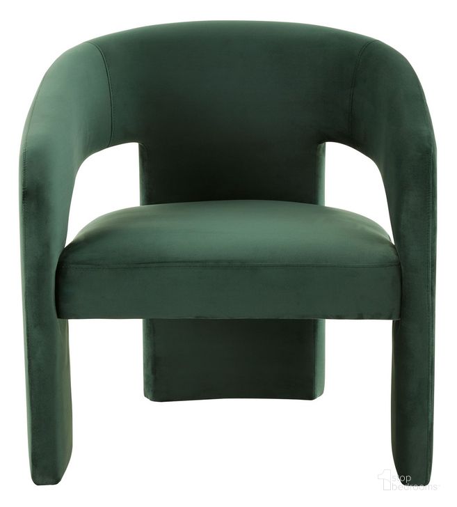 The appearance of Roseanna Modern Accent Chair In Forest Green designed by Safavieh Couture in the modern / contemporary interior design. This green piece of furniture  was selected by 1StopBedrooms from Roseanna Collection to add a touch of cosiness and style into your home. Sku: SFV4780B. Material: Wood. Product Type: Accent Chair. Image1