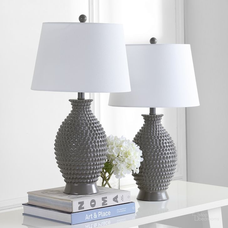 The appearance of Rosten Gray Table Lamp Set of 2 designed by Safavieh in the modern / contemporary interior design. This grey piece of furniture  was selected by 1StopBedrooms from Safavieh TBL Collection to add a touch of cosiness and style into your home. Sku: TBL4125A-SET2. Product Type: Table Lamp. Image1