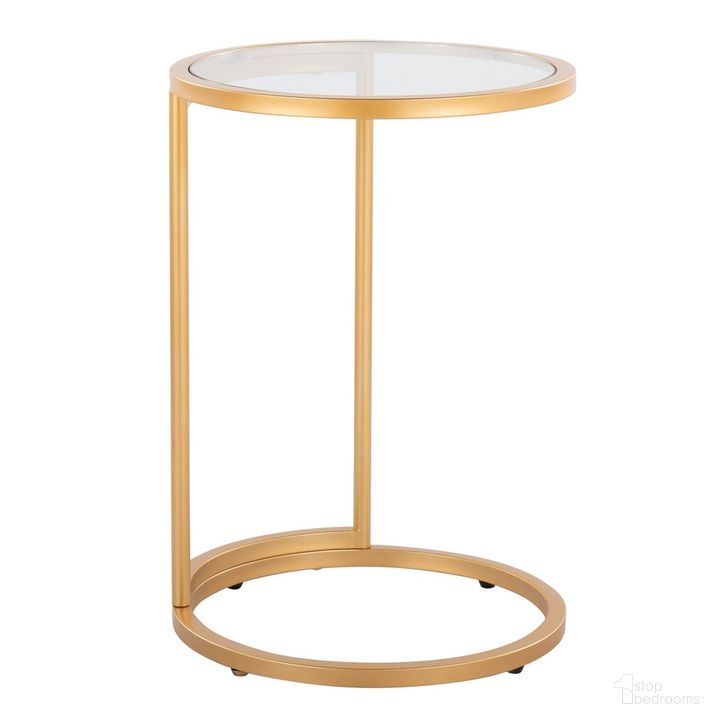 The appearance of Round Zenn End Table In Gold designed by Lumisource in the modern / contemporary interior design. This gold piece of furniture  was selected by 1StopBedrooms from Zenn Collection to add a touch of cosiness and style into your home. Sku: TB-RNDZENN AUGL. Material: Metal. Product Type: End Table. Image1