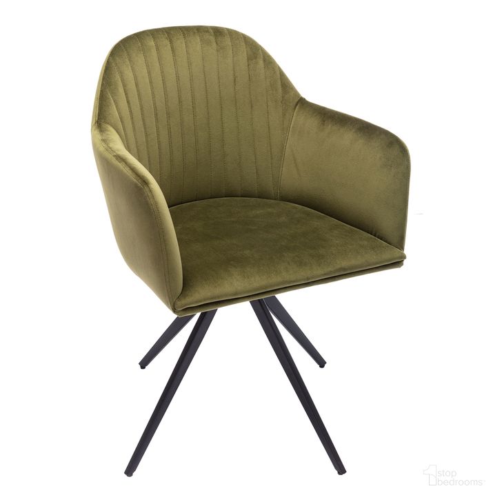 The appearance of Rowe Swivel Arm Chair In Olive Green designed by Aeons in the  interior design. This olive green piece of furniture  was selected by 1StopBedrooms from  to add a touch of cosiness and style into your home. Sku: AE8505-Olive. Product Type: Arm Chair. Material: Plywood. Image1