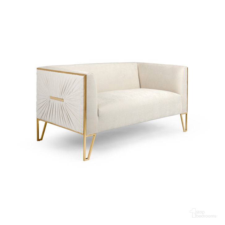 The appearance of Royal 2 Seat Loveseat In Gold Ivory designed by Uptown Club in the modern / contemporary interior design. This gold ivory piece of furniture  was selected by 1StopBedrooms from Royal Collection to add a touch of cosiness and style into your home. Sku: GM9285. Material: Polyester. Product Type: Loveseat. Image1