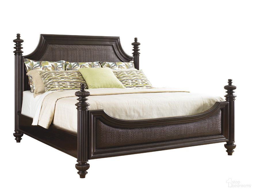 The appearance of Royal Kahala Harbour Point King Poster Bed designed by Tommy Bahama in the traditional interior design. This brown piece of furniture  was selected by 1StopBedrooms from Royal Kahala Collection to add a touch of cosiness and style into your home. Sku: 01-0537-134C. Bed Type: Poster Bed. Material: Wood. Product Type: Poster Bed. Bed Size: King. Image1