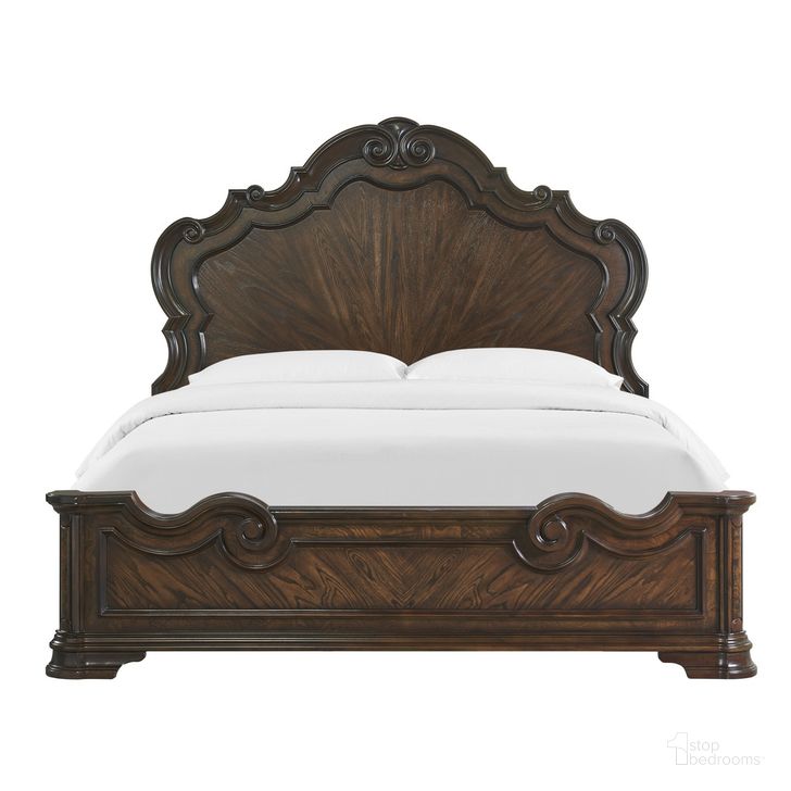 The appearance of Royale King Bed designed by Steve Silver in the traditional interior design. This brown piece of furniture  was selected by 1StopBedrooms from Royale Collection to add a touch of cosiness and style into your home. Sku: RY900KFB;RY900KHB;RY900SR. Bed Type: Panel Bed. Material: Wood. Product Type: Panel Bed. Bed Size: King. Image1
