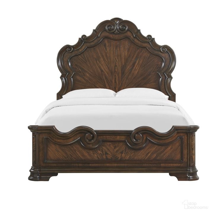 The appearance of Royale Queen Bed designed by Steve Silver in the traditional interior design. This brown piece of furniture  was selected by 1StopBedrooms from Royale Collection to add a touch of cosiness and style into your home. Sku: RY900QFB;RY900QHB;RY900SR. Bed Type: Panel Bed. Material: Wood. Product Type: Panel Bed. Bed Size: Queen. Image1