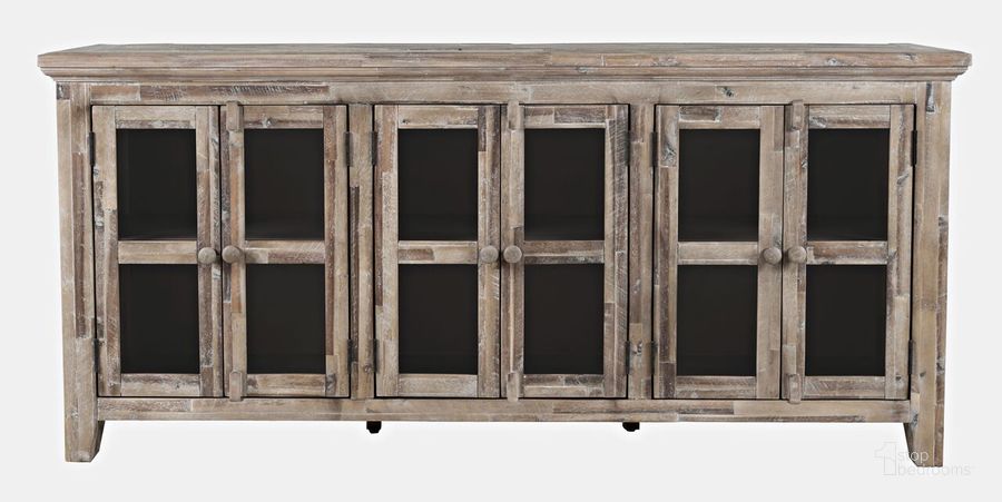 The appearance of Shores 70 Inch Distressed Acacia Six-Door Sideboard Cabinet In Grey Wash designed by Jofran in the country / farmhouse interior design. This washed grey piece of furniture  was selected by 1StopBedrooms from Rustic Shores Collection to add a touch of cosiness and style into your home. Sku: 2125-7032. Product Type: Sideboard. Material: MDF. Image1