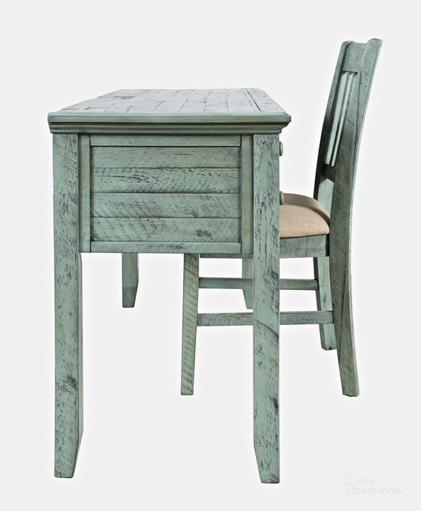 The appearance of Shores USB Charging Desk and Chair Set In Surfside Blue designed by Jofran in the country / farmhouse interior design. This blue piece of furniture  was selected by 1StopBedrooms from Rustic Shores Collection to add a touch of cosiness and style into your home. Sku: 1615-5620370KDKT. Material: Wood. Product Type: Home Office Set. Image1