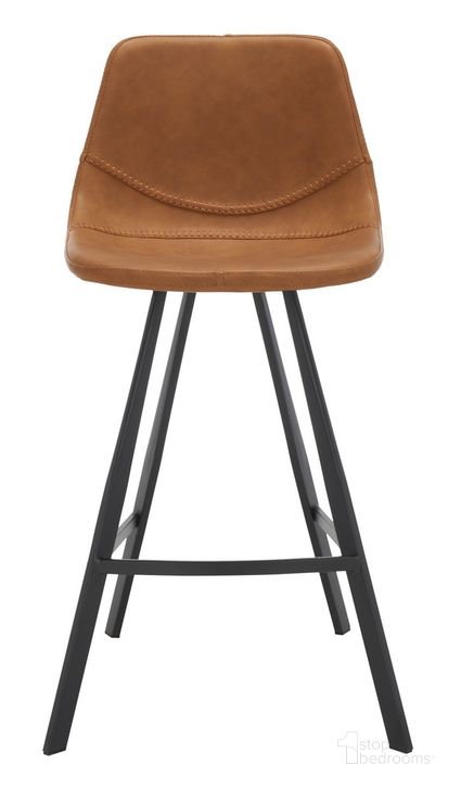 The appearance of Ryanne Counter Stool in Cognac designed by Safavieh in the modern / contemporary interior design. This cognac piece of furniture  was selected by 1StopBedrooms from Ryanne Collection to add a touch of cosiness and style into your home. Sku: BST3017B. Product Type: Barstool. Image1