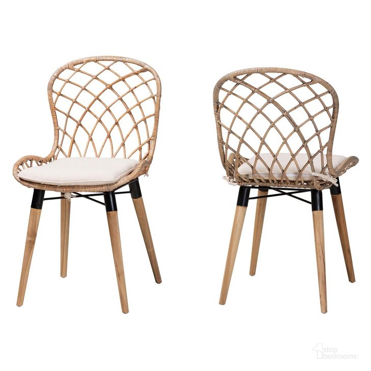 The appearance of Sabelle Teak Wood and Rattan Dining Chair Set of 2 In Grey and Natural Brown designed by Baxton Studio in the bohemian interior design. This grey/brown piece of furniture  was selected by 1StopBedrooms from Sabelle Collection to add a touch of cosiness and style into your home. Sku: Santa1-Light Grey Rattan-DC. Material: Metal. Product Type: Dining Chair. Image1