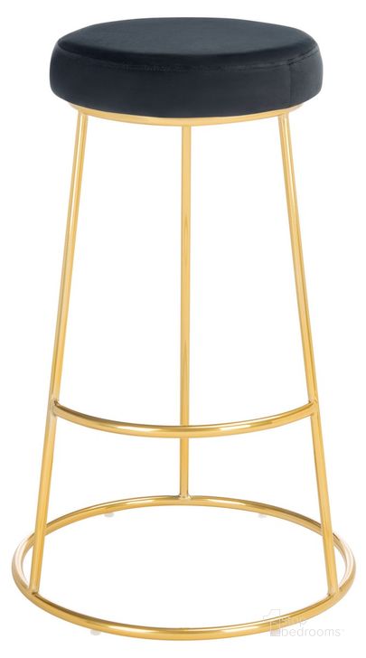 The appearance of Sabina Round Bar Stool in Black and Gold designed by Safavieh in the modern / contemporary interior design. This black and gold piece of furniture  was selected by 1StopBedrooms from Sabina Collection to add a touch of cosiness and style into your home. Sku: BST7506E. Material: Steel. Product Type: Barstool. Image1
