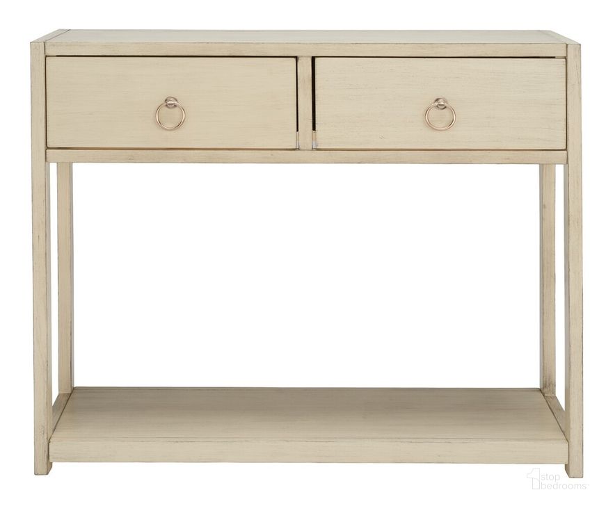 The appearance of Sadie Console Table in Antique White designed by Safavieh in the modern / contemporary interior design. This antique white piece of furniture  was selected by 1StopBedrooms from Sadie Collection to add a touch of cosiness and style into your home. Sku: CNS9200B. Product Type: Console Table. Material: Iron. Image1