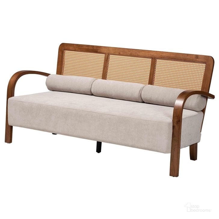 The appearance of Sage Fabric and Wood Sofa In Light Grey and Walnut Brown designed by Baxton Studio in the modern / contemporary interior design. This grey/brown piece of furniture  was selected by 1StopBedrooms from Sage Collection to add a touch of cosiness and style into your home. Sku: RDS-S990-3S-Grey/Walnut PE Rattan-Sofa. Product Type: Sofa. Material: Rubberwood. Image1