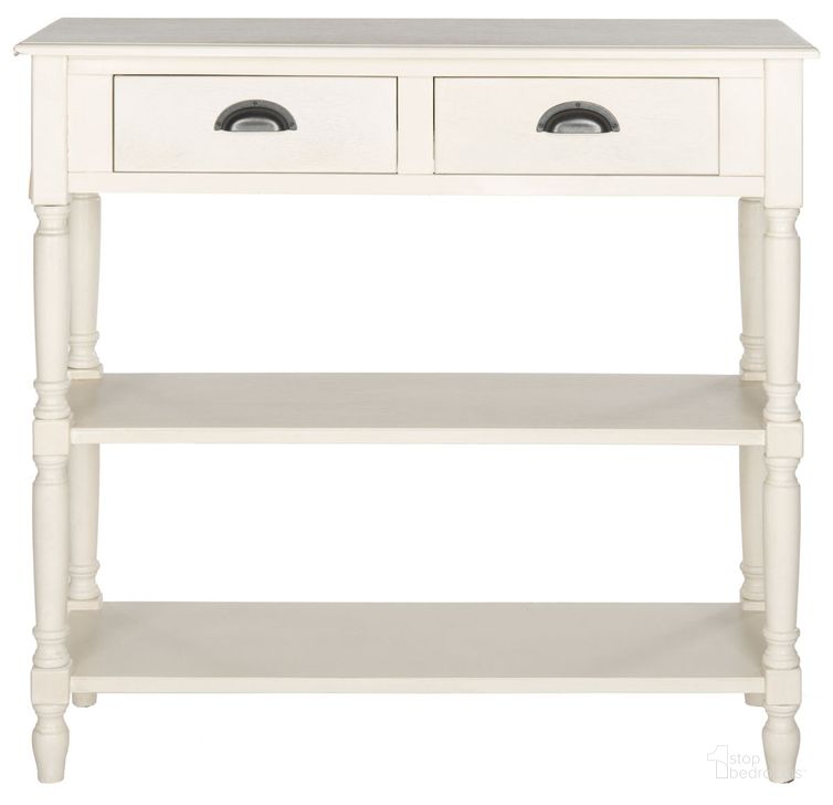 The appearance of Salem White Console Table with Storage designed by Safavieh in the country / farmhouse interior design. This white piece of furniture  was selected by 1StopBedrooms from Salem Collection to add a touch of cosiness and style into your home. Sku: AMH5732B. Material: Aluminum. Product Type: Console. Image1